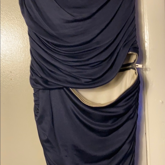Wayne Navy silk asymmetrical dress - Picture 7 of 7